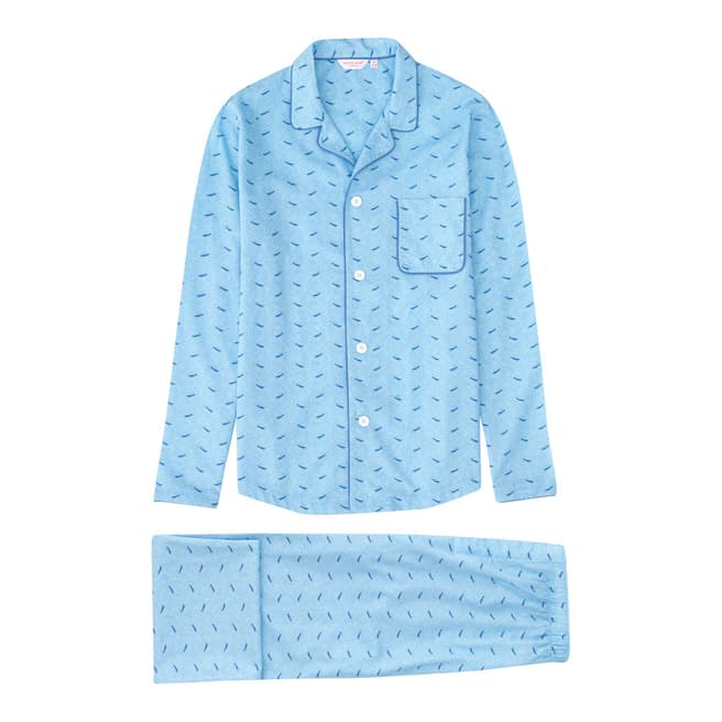 DEREK ROSE Ledbury 12 Blue Men's Ew Modern Pyjama Set
