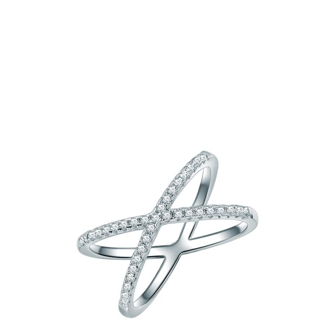 Carat 1934 Silver Crystal Crossover Ring