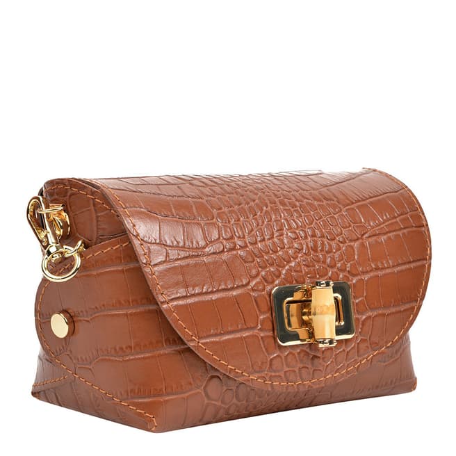 Anna Luchini Cognac Leather Crossbody Bag
