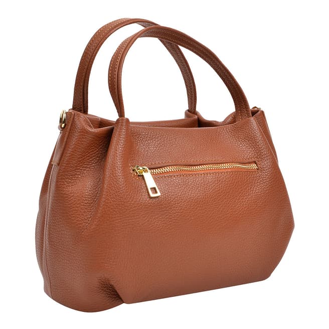 Anna Luchini Cognac Leather Shoulder Bag