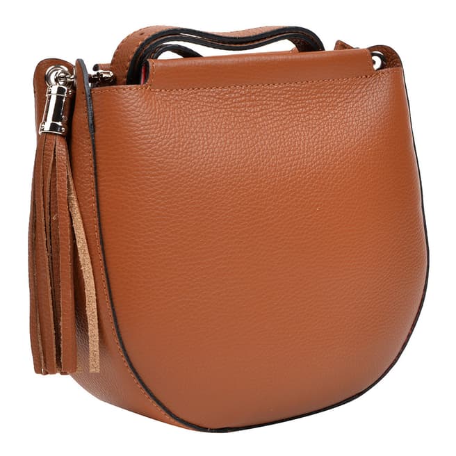 Anna Luchini Cognac Leather Crossbody Bag