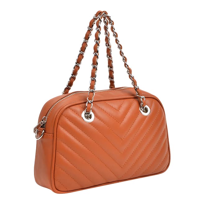 Anna Luchini Cognac Leather Shoulder Bag
