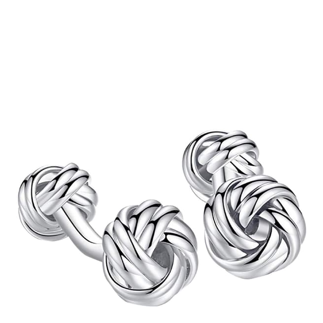 Stephen Oliver Silver Plated Double Knot Cufflinks