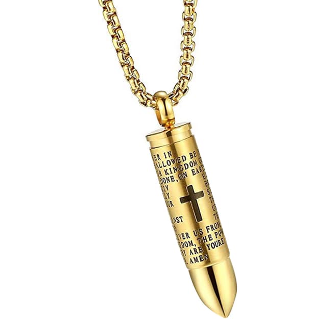 Stephen Oliver 18K Gold Plated Bullet Spiritual Necklace