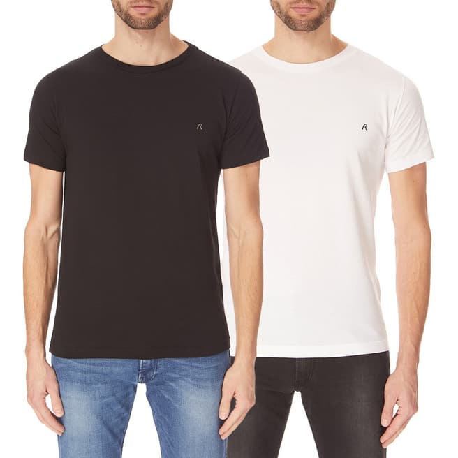Replay White/Black 2 Pack Basic Logo T-Shirts