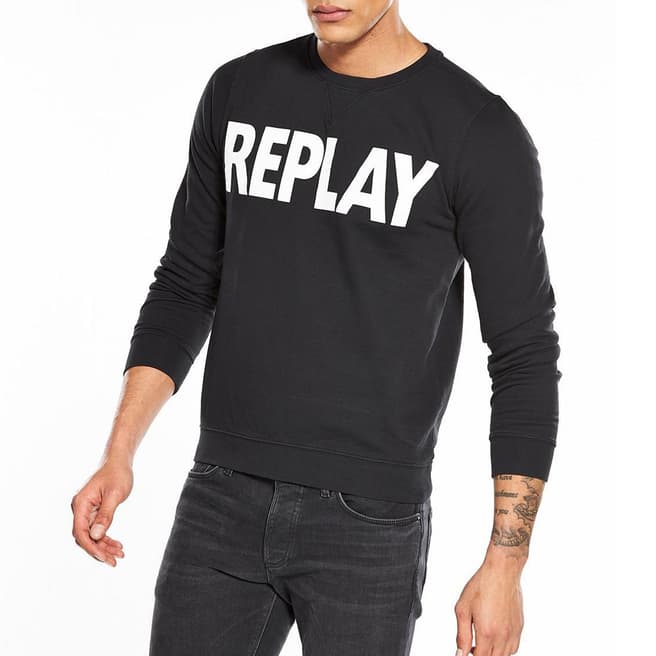 Replay Black Logo Sweatshirt