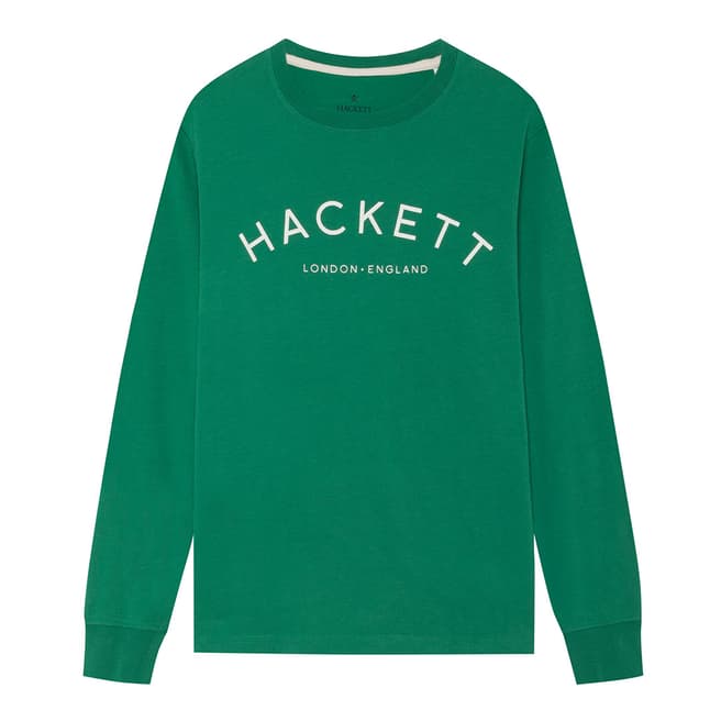 Hackett London Green Logo Long Sleeve T-Shirt