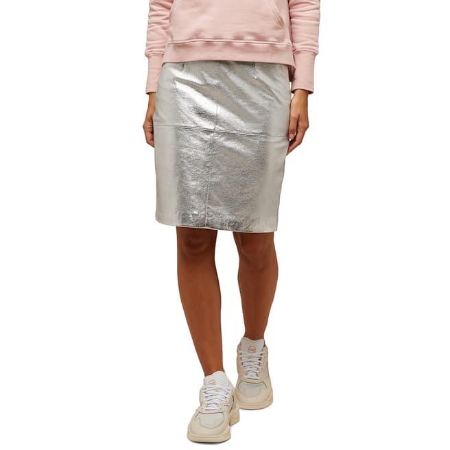 N°· Eleven Silver Leather Skirt