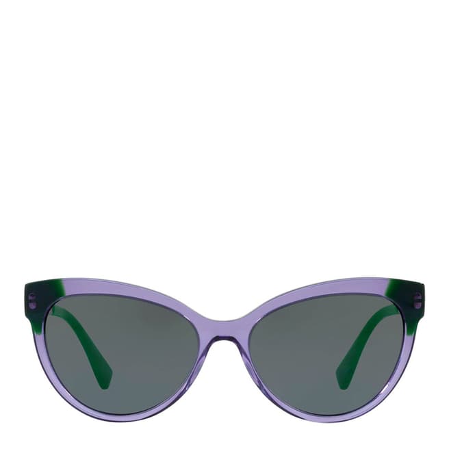 Versace Women's Violet Green/Grey Versace Sunglasses 57mm