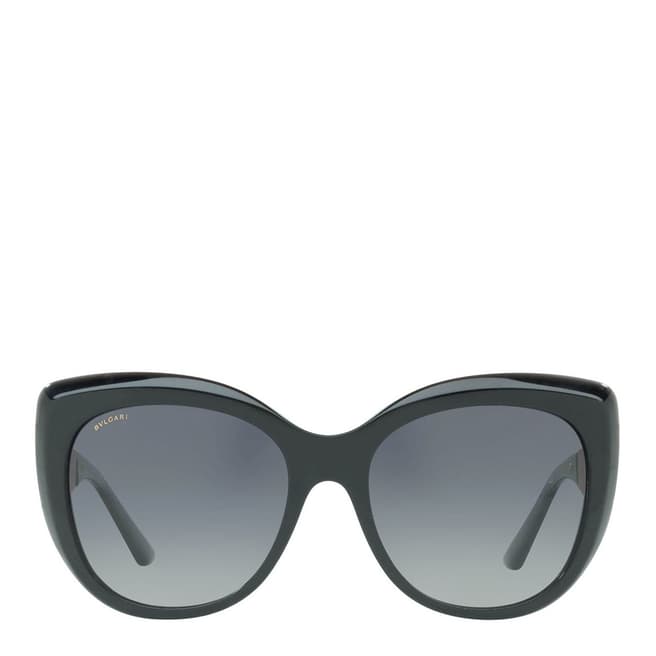Bvlgari Women's Black/Grey Polarized Bvlgari Sunglasses 57mm