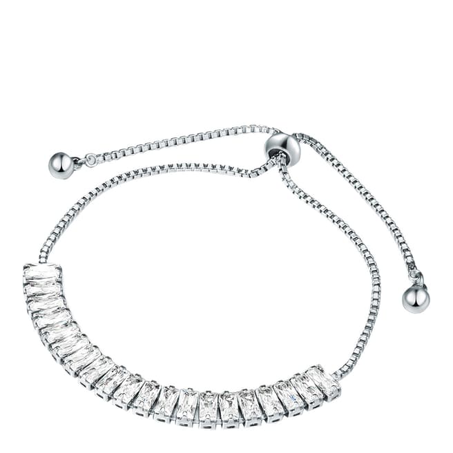 Runway Silver Box Bracelet with Swarovski Crystals