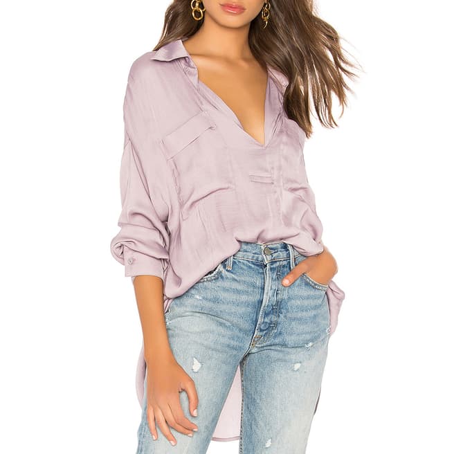 Free People Lilac Starry Dreams Pullover Shirt 