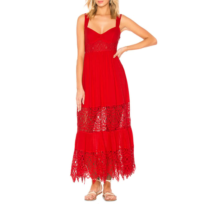 Free People Red Caught Your Eye Maxi Dress