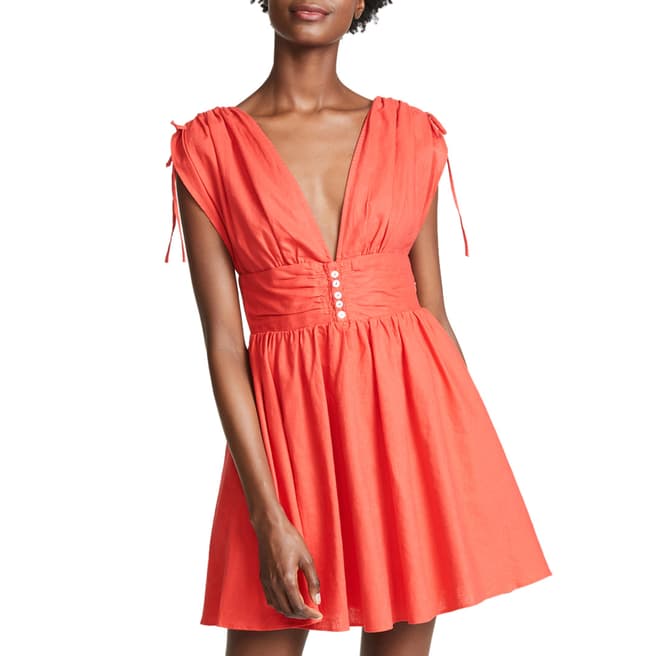 Free People Red Roll The Dice Mini Dress