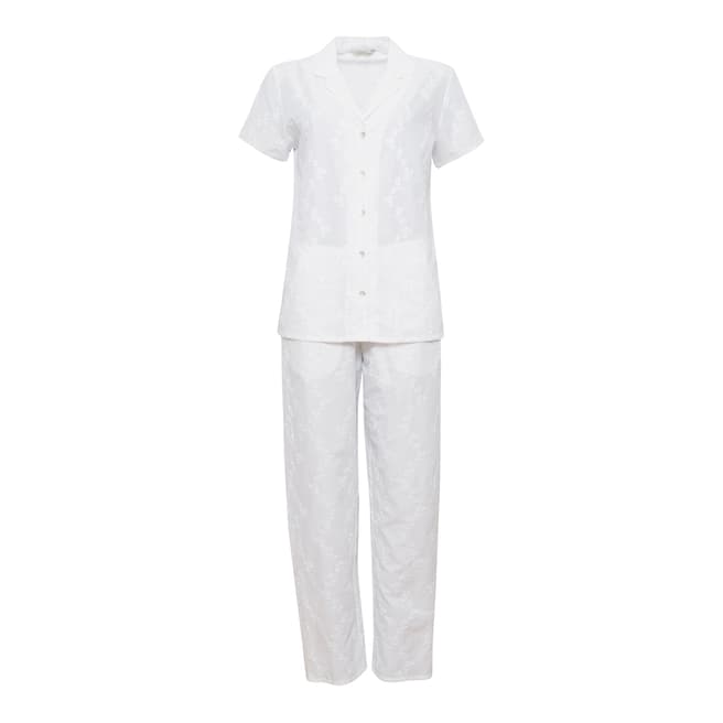 Cyberjammies Pearl Woven Short Sleeve Embroidered Pyjama Set