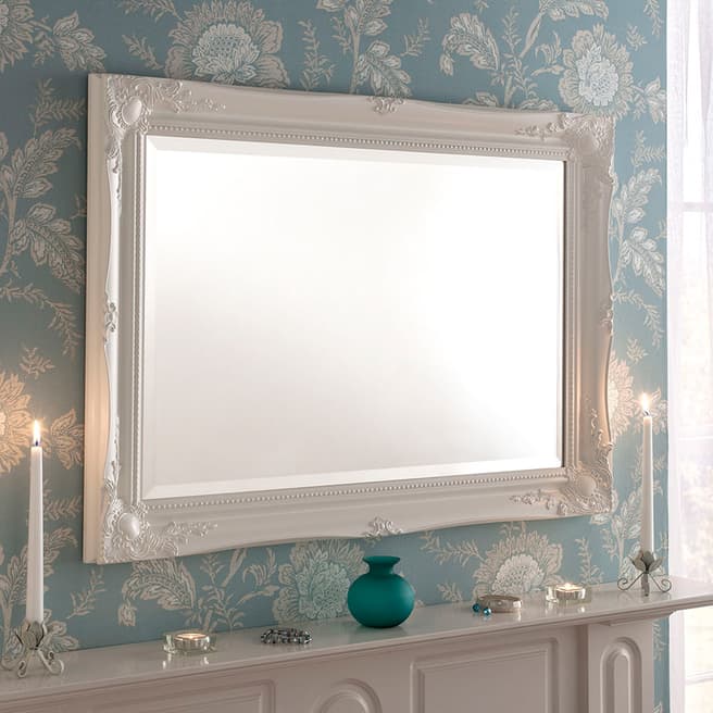 Yearn Carved White Rectangle Mirror 63x90cm