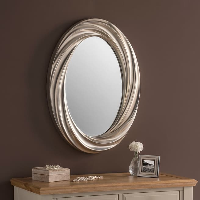 Yearn Silver Oval Rectangle Mirror 76x58cm