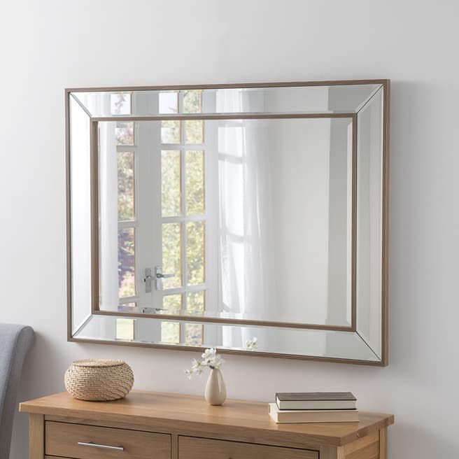 Yearn Dark Wood Rectangle Mirror 95x70cm
