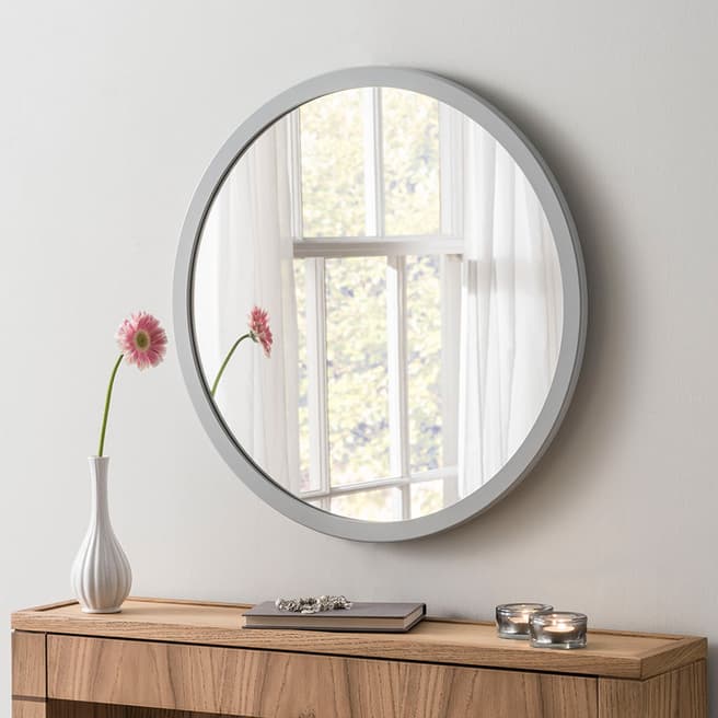 Yearn Light Grey Classic Circle Mirror 50cm
