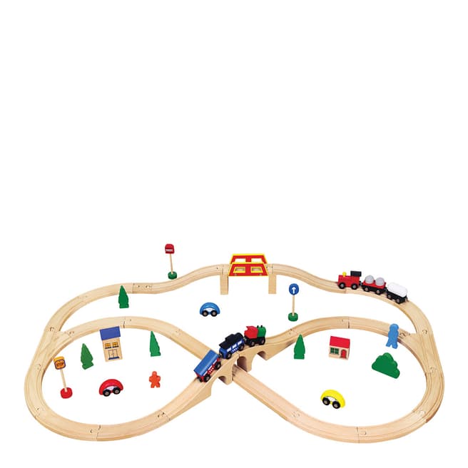 Viga Toys 49 Pieces Wooden Train Set