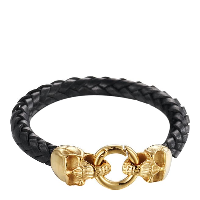 Ma Petite Amie Black/Gold Skull Bracelet