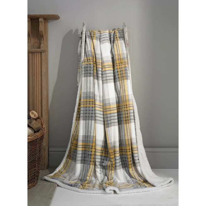 Deyongs Tattershall Printed Flannel Sherpa Throw 140x180cm