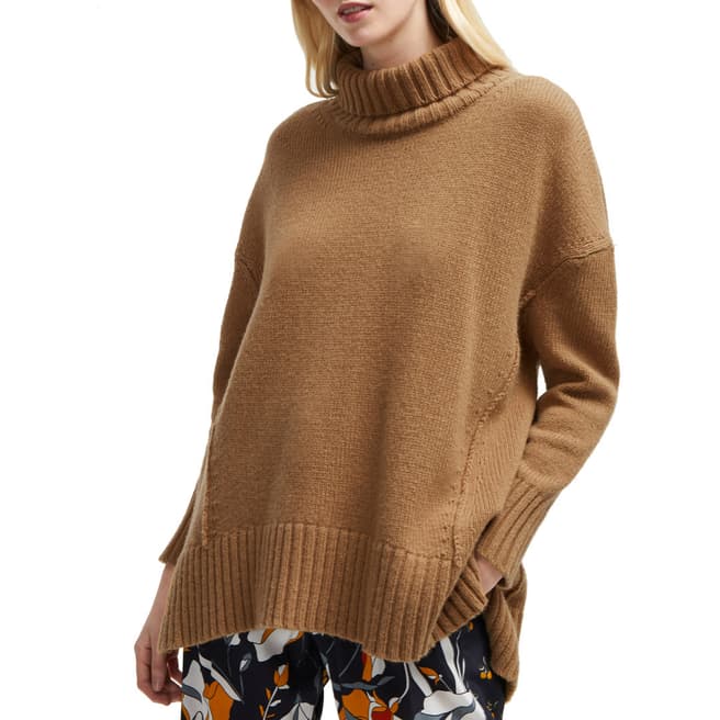 French Connection Camel Supersoft Wool Blend Jumper