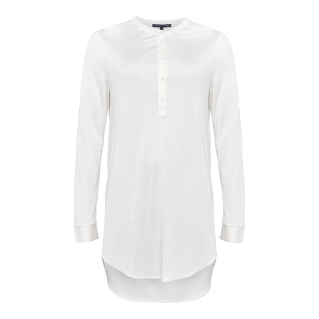 French Connection White Sophia Pop Over Shirt