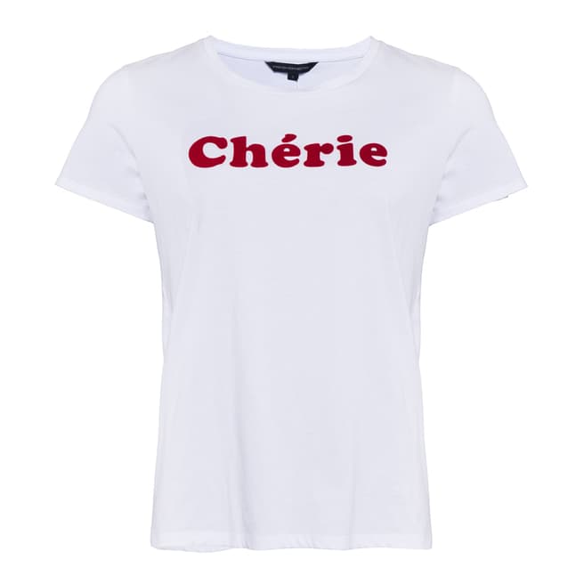 French Connection White Cherie Cotton T-shirt