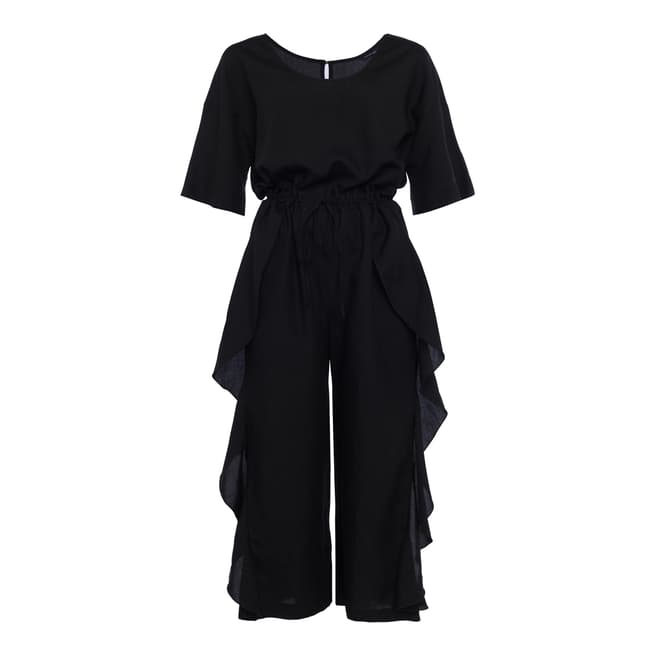 French Connection Black Dae Drape Fill Jumpsuit