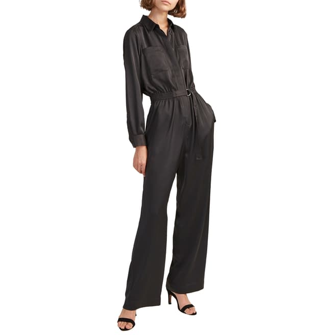 French Connection Dark Slate Enid Crepe Jumpsuit