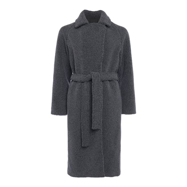 French Connection Grey Arabella Faux Shearling Coat