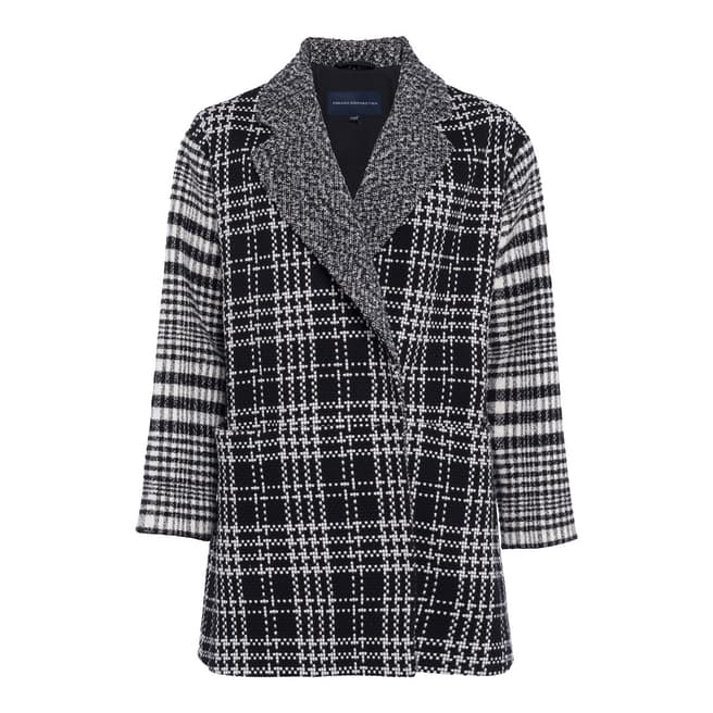 French Connection Multi Belina Check Wool Blend Coat