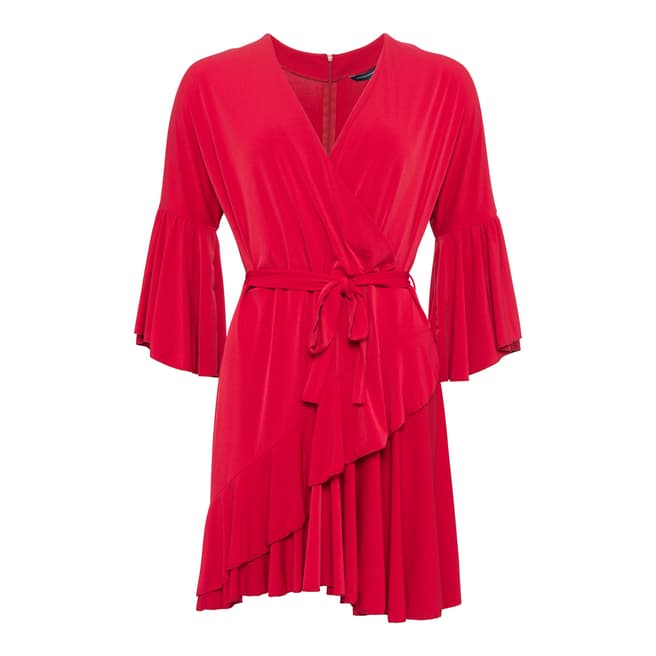 French Connection Red Ellette Jersey Wrap Dress