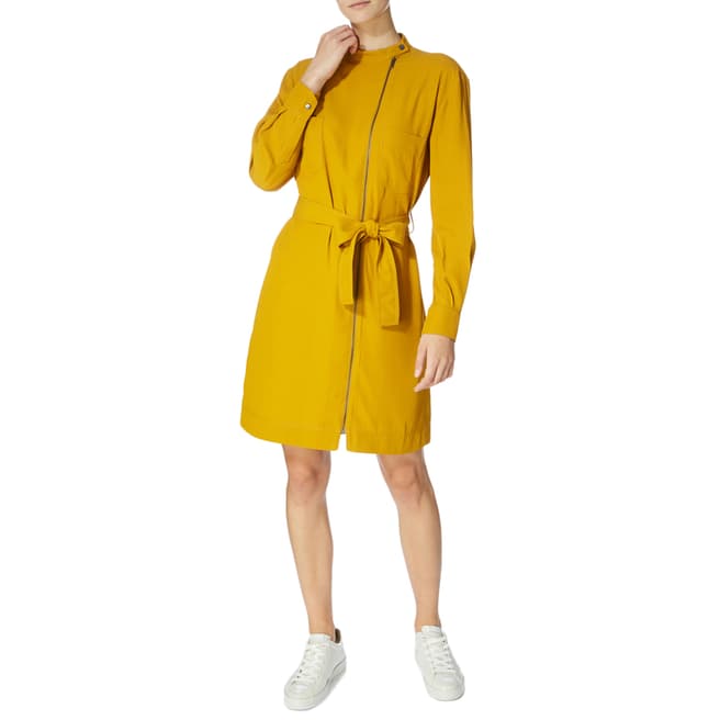 Karen Millen Mustard Zipfront Shirt Dress