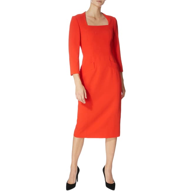 Karen Millen Red Stitch Tailored Dress