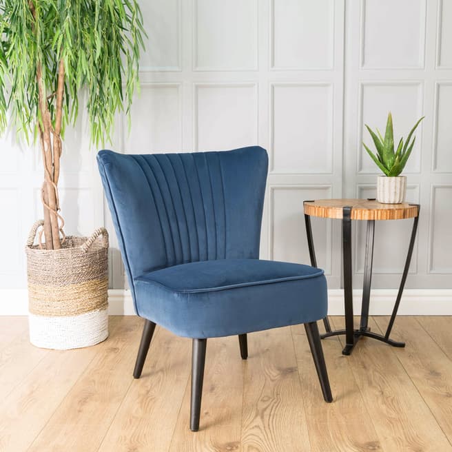 Home Boutique Maya Scallop Chair, Blue Velvet