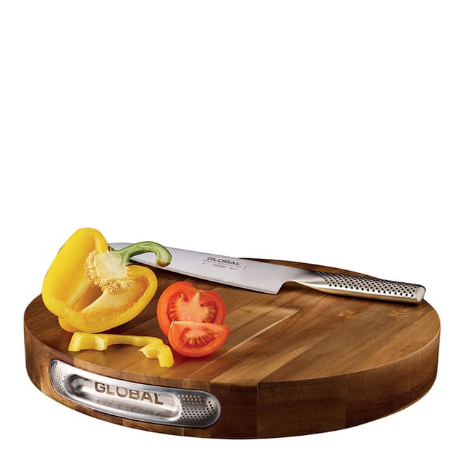 Global Carving Knife, Carving Fork & Circular Cutting Board