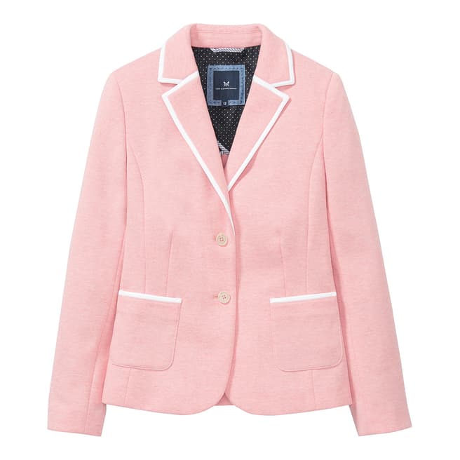 Crew Clothing Pink Jersey Piped Blazer 