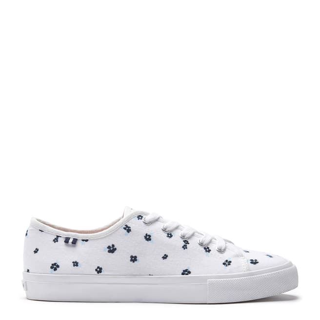 Crew Clothing White Floral Clematis Trainers