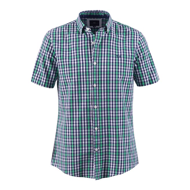 Crew Clothing Green/Navy Pezance Multi Check Shirt