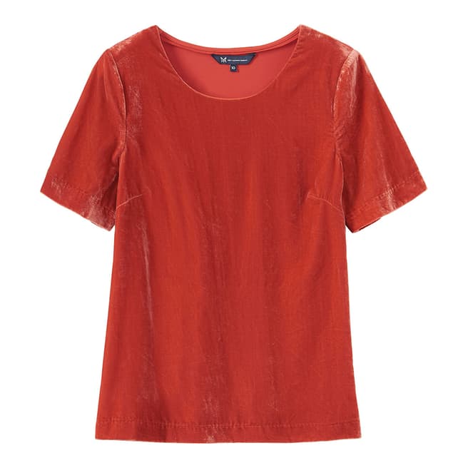 Crew Clothing Red Velvet T-Shirt