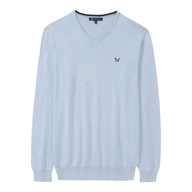 Crew Clothing Blue Marl Foxley V-neck 