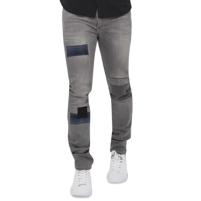 Religion Grey Cure Jeans with Patches