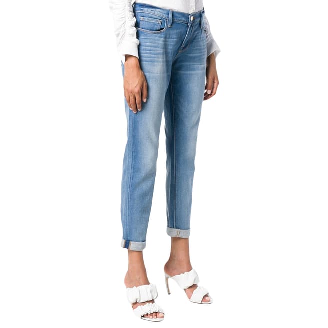 Frame Denim Light Blue Le Garcon Mid Rise Slim Fit Jeans 