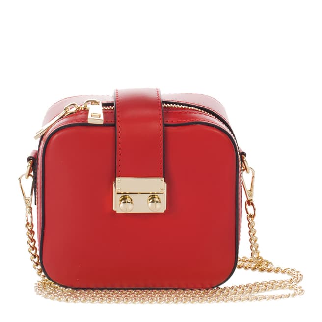 Giulia Massari Red Leather Crossbody Bag