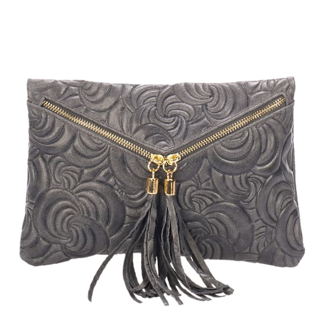 Lisa Minardi Grey Leather Clutch Bag