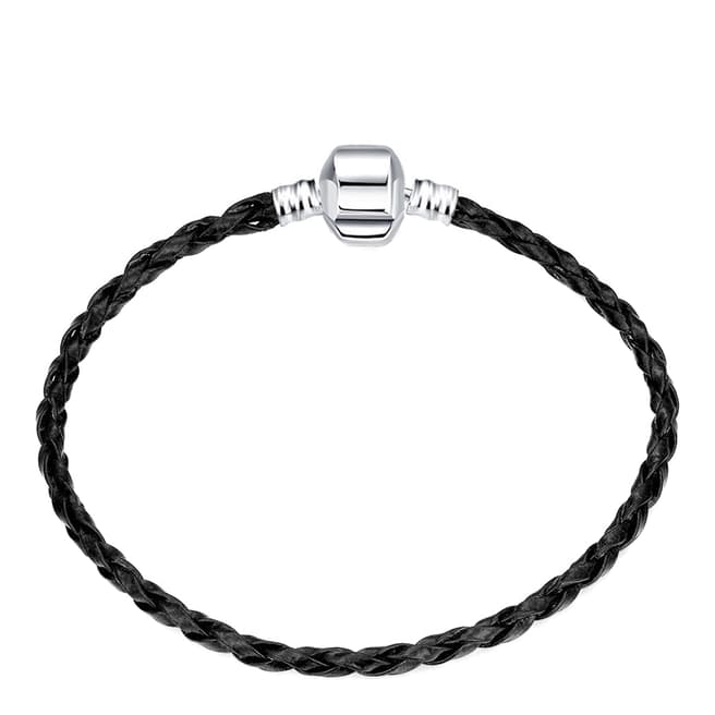 Ma Petite Amie Black Leather Woven Bracelet