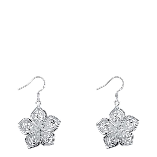 Ma Petite Amie Silver Flower Earrings