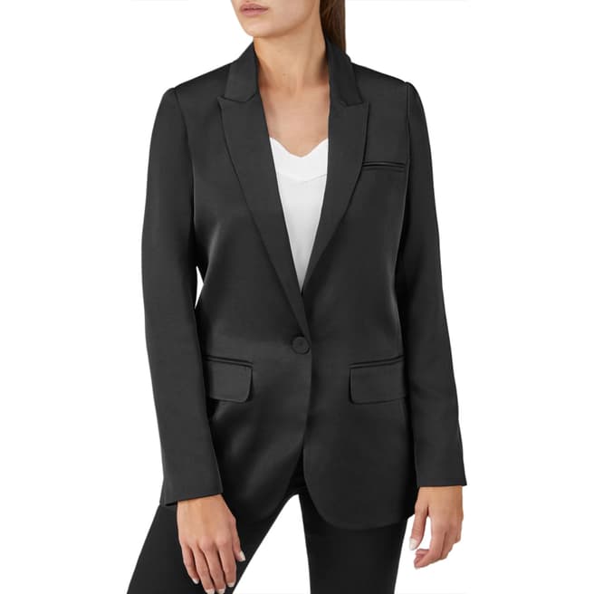 Pure Collection Black Relaxed Satin Blazer
